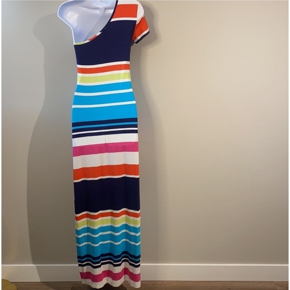 NWT - Max and Cleo Women’s One Shoulder Striped Dress (Multicolored, Small) - Picture 3 of 7